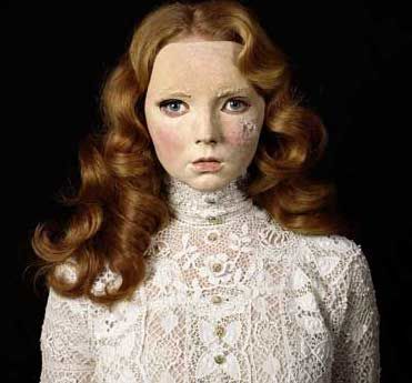 Lily Cole in a mask by Gillian Wearing.