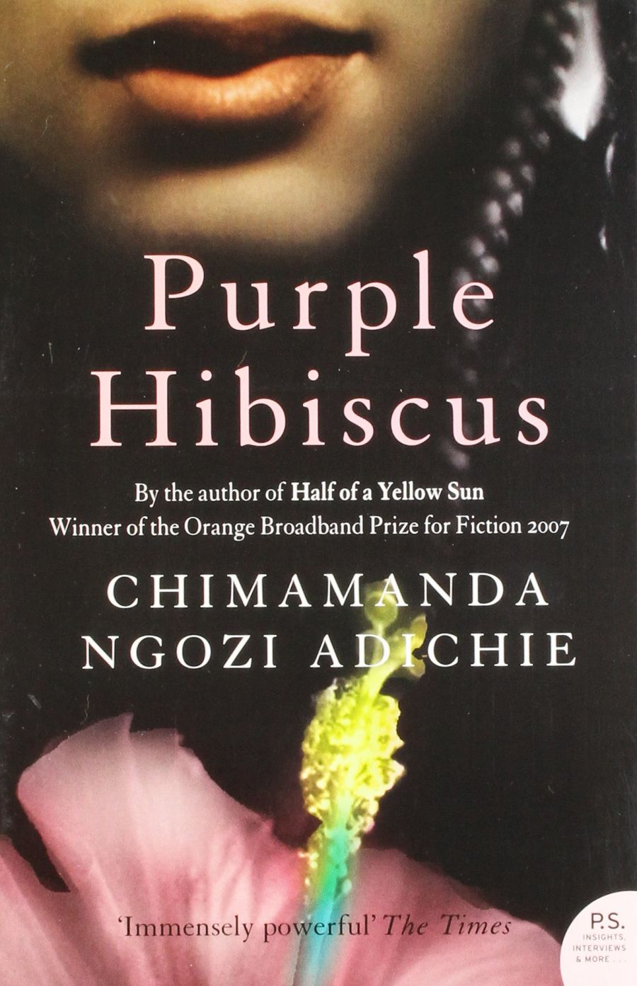 book cover: Purple hibiscus, by Chimamanda Ngozi Adichie.