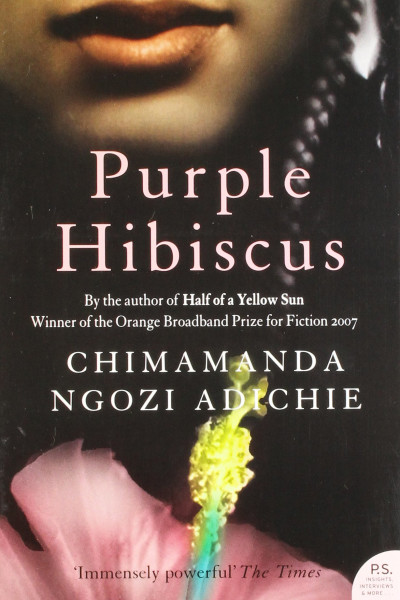 book cover: Purple hibiscus, by Chimamanda Ngozi Adichie.