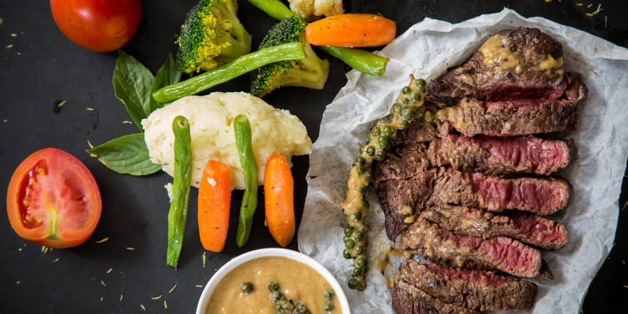 rare steak.
