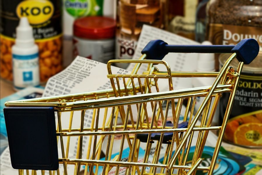 small shopping trolley.