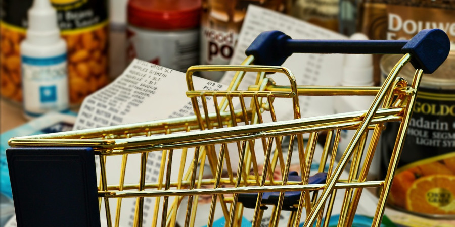 small shopping trolley.